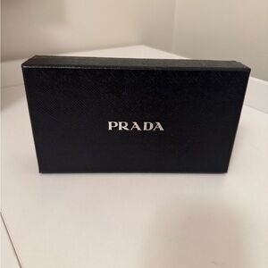 Prada Black Saffiano Logo Box with White Lettering